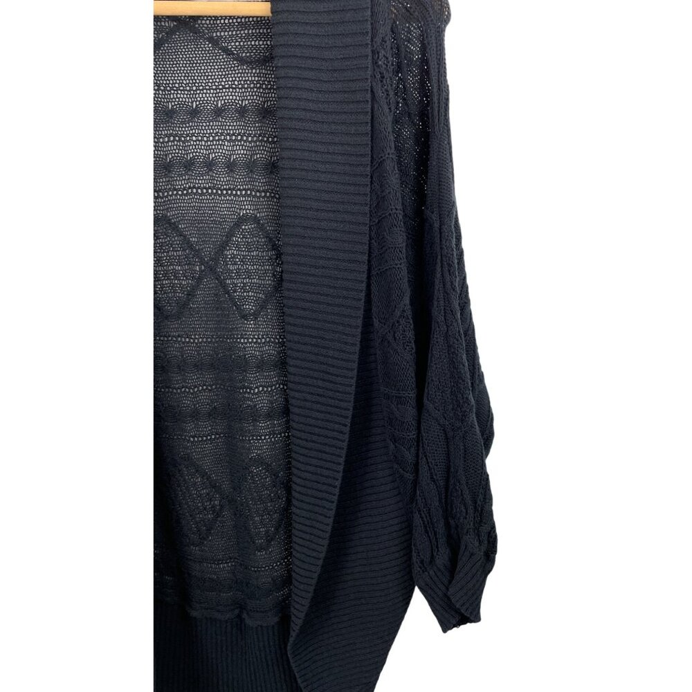 Cato Womens Size Medium Black Open Front Cardigan Sweater - Picture 4 of 8